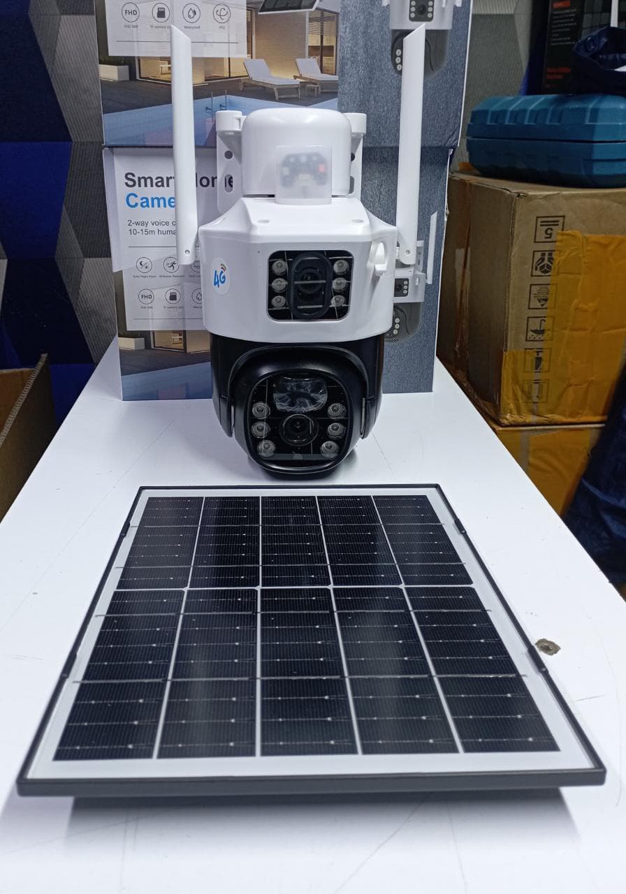 Two lens solar CCTV camera