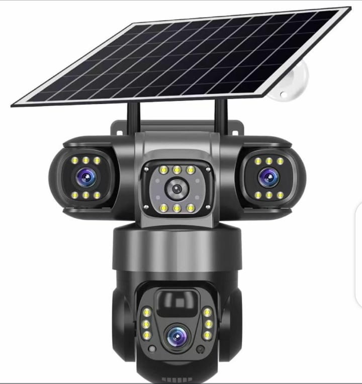 Triple Lens solar CCTV cameras 