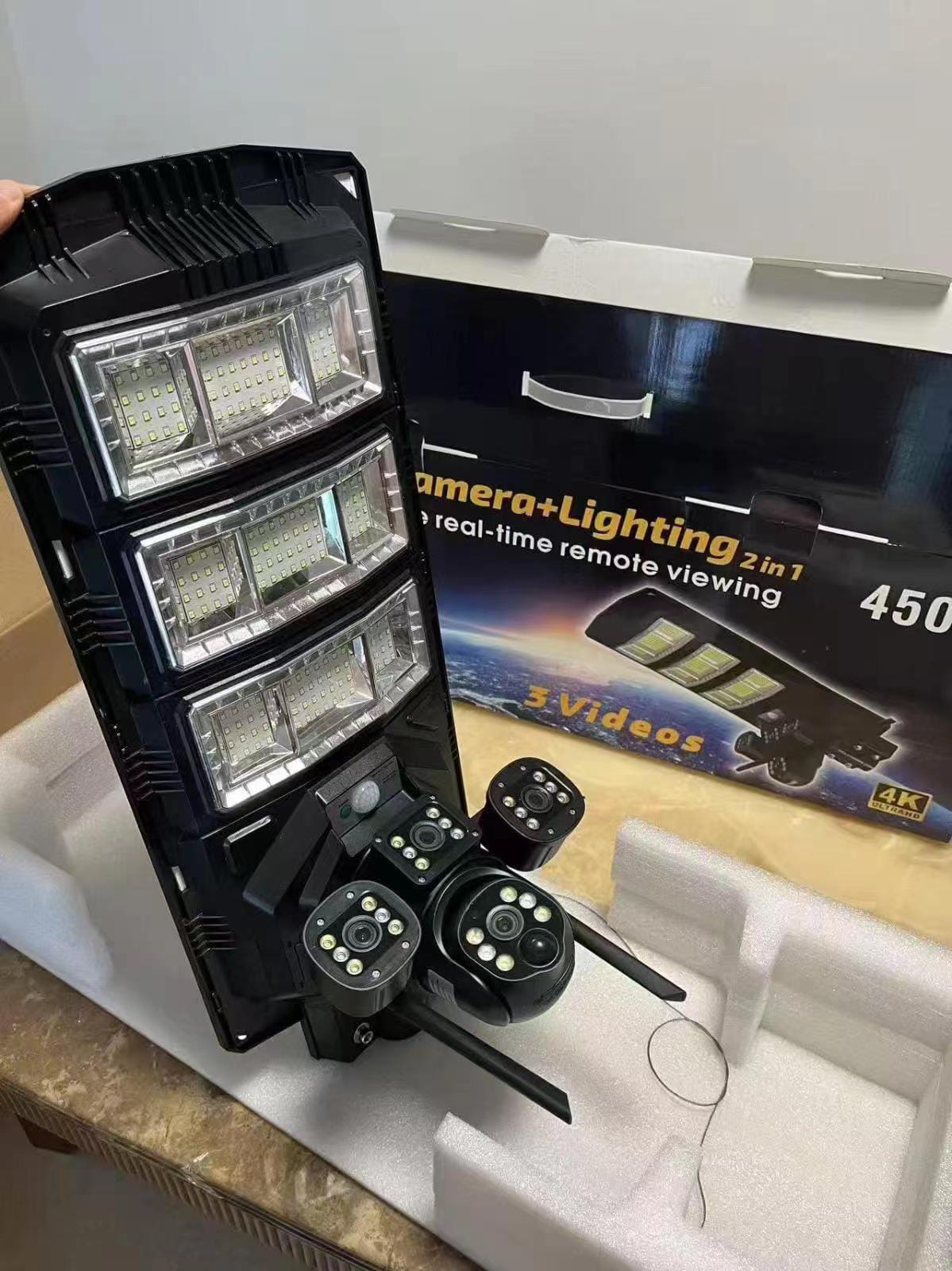 450 Watts 4G Triple Lens CCTV + Solar Street Light